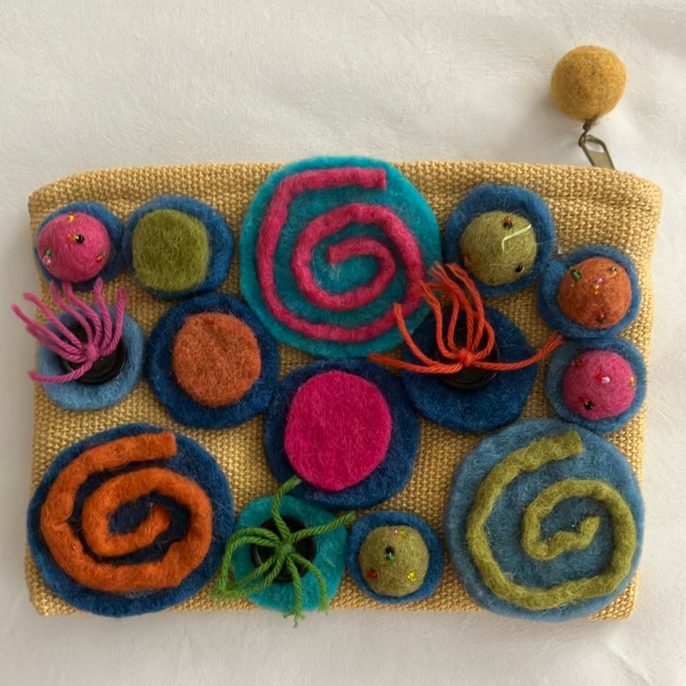 RISING TIDE hand made Nepal clutch pouch